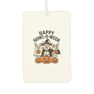 Fröhliches Howl-O-Ween Corgi Halloween Hund Vector Autolufterfrischer