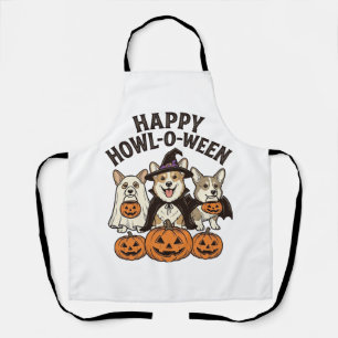 Fröhliches Howl-O-Ween Corgi Halloween Hund Vector Schürze