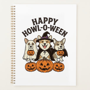 Fröhliches Howl-O-Ween Corgi Halloween Hund Vektor Planer