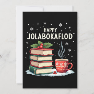 Fröhliches Jolabokaflod-Familienfeier-Geschenk Feiertagskarte