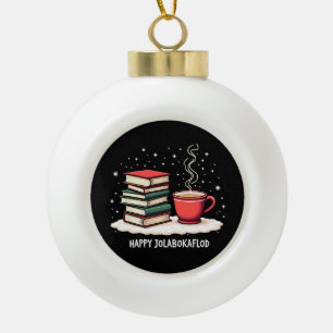 Fröhliches Jolabokaflod-Familienfeier-Geschenk Keramik Kugel-Ornament
