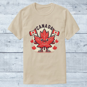 Fröhliches kanadisches Ahornblatt T-Shirt