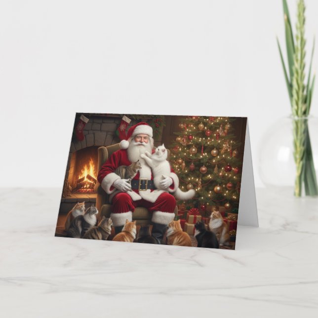 Fröhliches Katz-weihnachten Karte (Vorderseite)