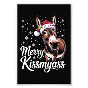 Fröhliches Kissmyass Esel Sarkastisches Weihnachte Fotodruck