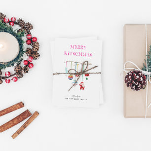 Fröhliches Kitsch-Weihnachten Retro-Schmuckstück F Feiertagskarte