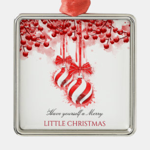 Fröhliches kleines WeihnachtsAquarell-Spritzen Ornament Aus Metall