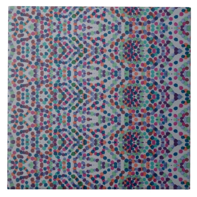 Fröhliches Konfetti-Mosaik-Keramikfliese Fliese (Vorderseite)