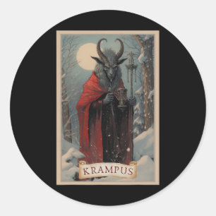 Fröhliches Krampus Weihnachten Xmas Horror Hässlic Runder Aufkleber