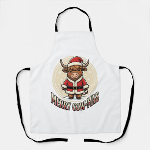 Fröhliches Kuhmas Highland Kuh Weihnachts-Shirt De Schürze