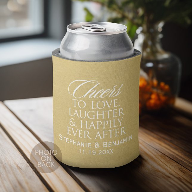 Fröhliches Liebe-Lachen nach Hochzeit Dosenkühler (Personalized Can Cooler - Add Your name for a great wedding anniversary party favor)