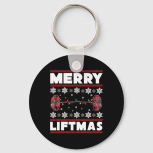 Fröhliches Liftmas Lustiger Weihnachts-Gym-Workout Schlüsselanhänger