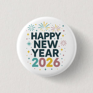 Fröhliches & Lustiges Frohes Neues Jahr 2026 Desig Button