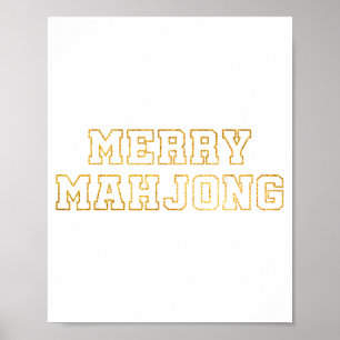Fröhliches Mahjong Weihnachten Mahj Feiertagsfeier Poster