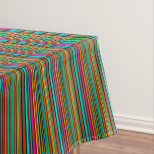 fröhliches, mehrfarbiges Streifenmuster Tischdecke