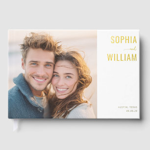 Fröhliches minimalistisches Foto Gästebuch