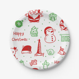 Fröhliches minimalistisches Weihnachtsfest Pappteller