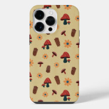 Fröhliches Mushroom Nature Lover Pattern (Gelb)