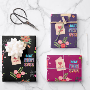 Fröhliches Muttertagsmuster Geschenkpapier Set