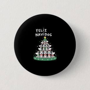 Fröhliches Navidog Weihnachten Hund T-Shirt, Lusti Button