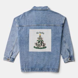 Fröhliches Navidog Weihnachten Hund T-Shirt, Lusti Jeansjacke