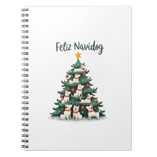 Fröhliches Navidog Weihnachten Hund T-Shirt, Lusti Notizblock
