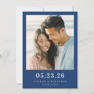 Fröhliches Navy Minimalist Foto Save The Date
