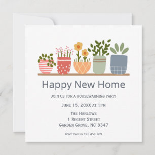 Fröhliches Neues Zuhause Einweihung Blumen Garten Save The Date