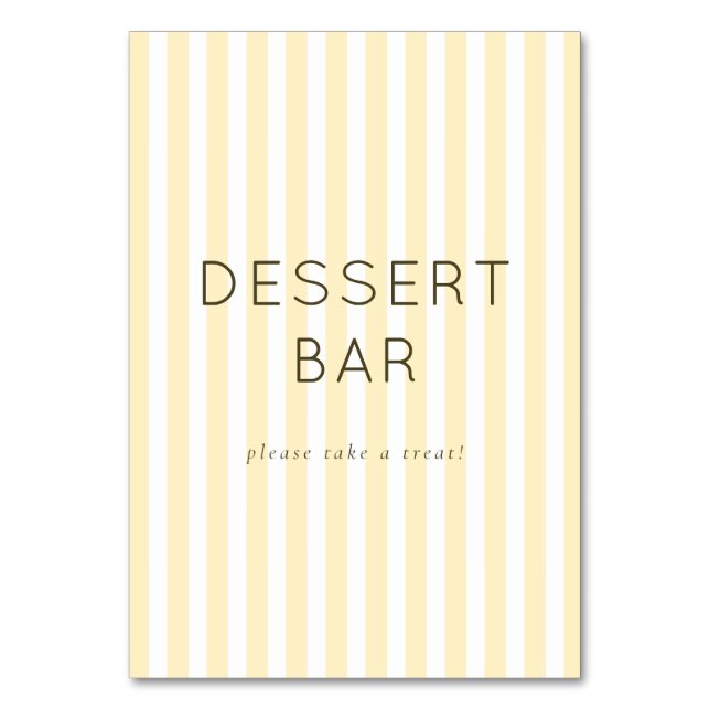 Fröhliches neutrales Dessertbar-Schild Tischnummer (Vorderseite)