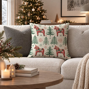 Fröhliches Nordisches Winterdeko-Wurfkissen-Design Kissen