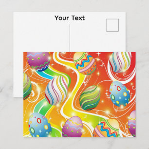 Fröhliches Ostereier Festtagsmuster Postkarte