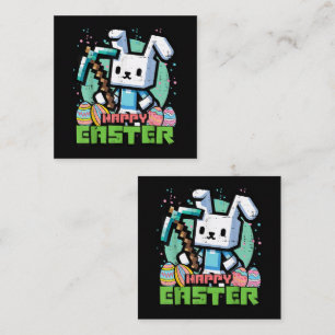 Fröhliches Osterhase Pixel Spiel  Begleitkarte