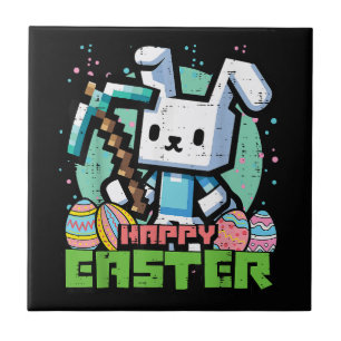 Fröhliches Osterhase-Pixel-Spiel  Fliese