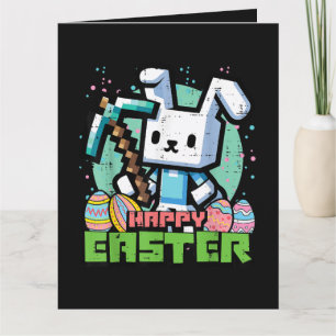 Fröhliches Osterhase Pixel Spiel  Karte