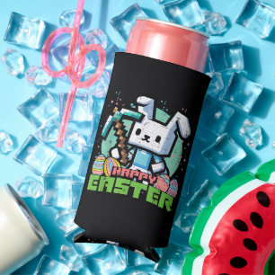 Fröhliches Osterhase Pixel Spiel  Selters Dosenkühler