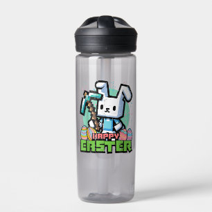 Fröhliches Osterhase Pixel Spiel  Trinkflasche
