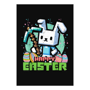Fröhliches Osterhase Pixelspiel  Fotodruck