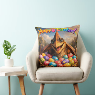 Fröhliches Ostern Dinosaurier Agnes Wurfkissen Kissen
