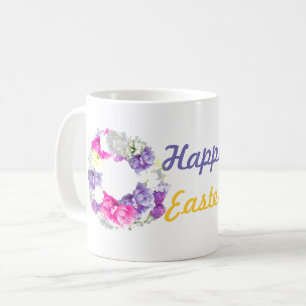 Fröhliches Ostern Floraler Kringel Becher Kaffeetasse