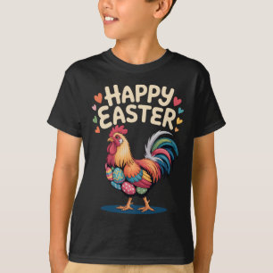 Fröhliches Ostern Hahn Hühnerfarm Leben Geflügelli T-Shirt