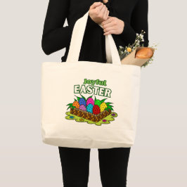 Fröhliches Ostern -Ostertasche Jumbo Stoffbeutel