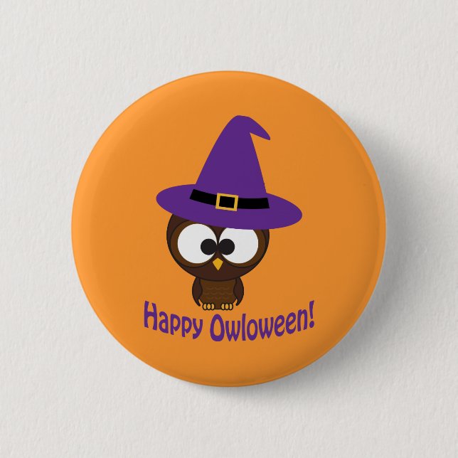 Fröhliches Owloween Button (Vorderseite)