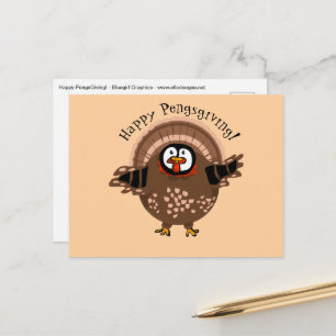 Fröhliches PengsGiving Truthahn Feiertagspostkarte