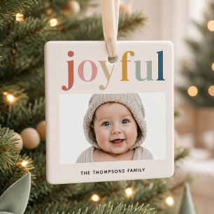 Fröhliches personalisiertes Baby-Foto-modernes Wei Keramikornament