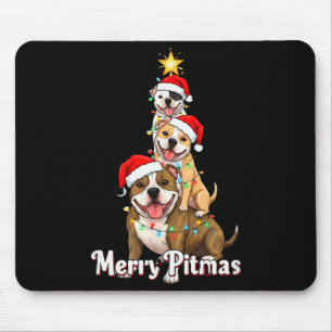Fröhliches Pitmas Pitbull Weihnachtsthema für Fest Mousepad