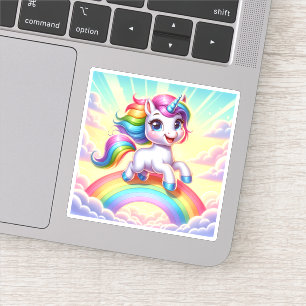 Fröhliches Prism Unicorn Whimsical Aufkleber