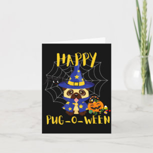 Fröhliches Pug-O-Ween Lustiger Hund Pug Halloween Karte
