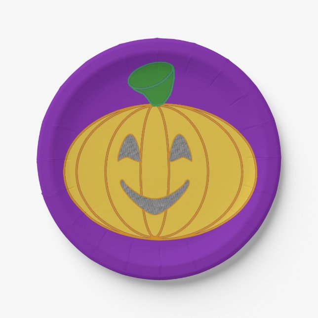 Fröhliches Pumkin Costume Design Halloween Orange Pappteller (Vorderseite)