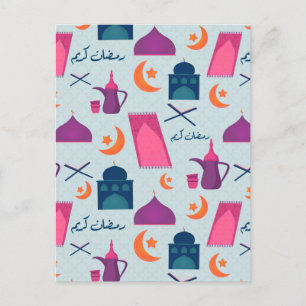 Fröhliches Ramadan-Muster Postkarte