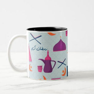 Fröhliches Ramadan-Muster Zweifarbige Tasse