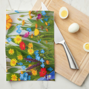 Fröhliches Regenbogen-Wildblumen-Frühlings-Spektru Geschirrtuch